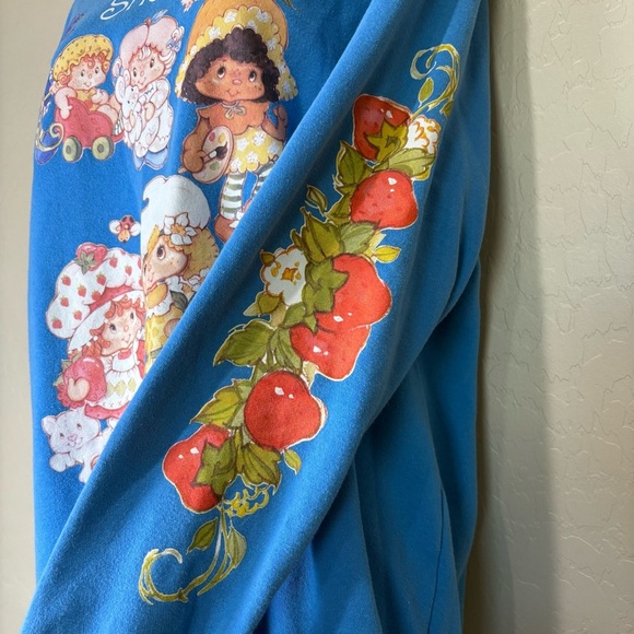 Blue Strawberry Shortcake Sweatshirt Crewneck Relaxed Cozy Fit - Picture 3 of 9